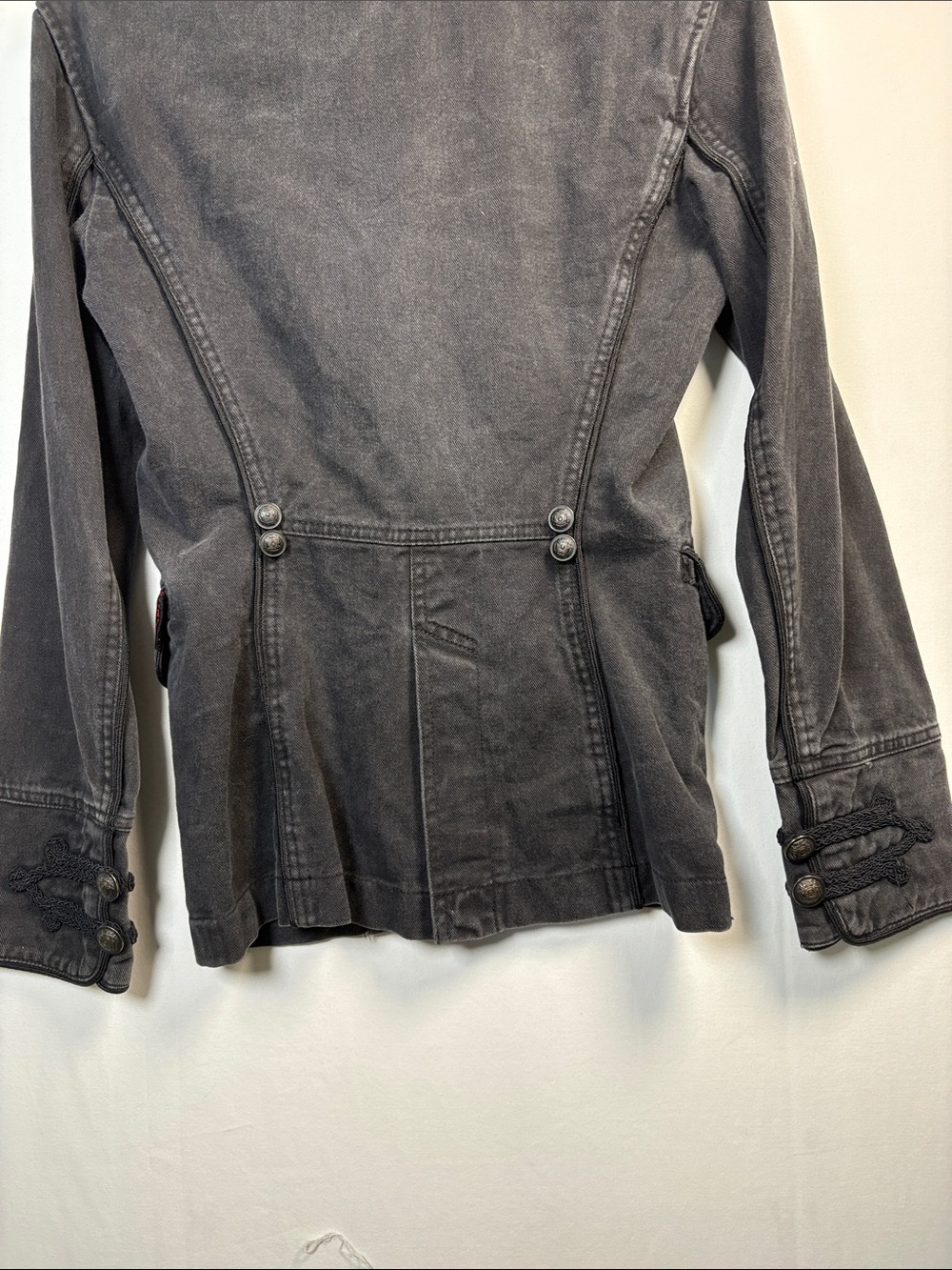 TRIPP N.Y.C. Gothic Zip Button/Loop Black Denim Jacket size XS - Picture 7 of 10